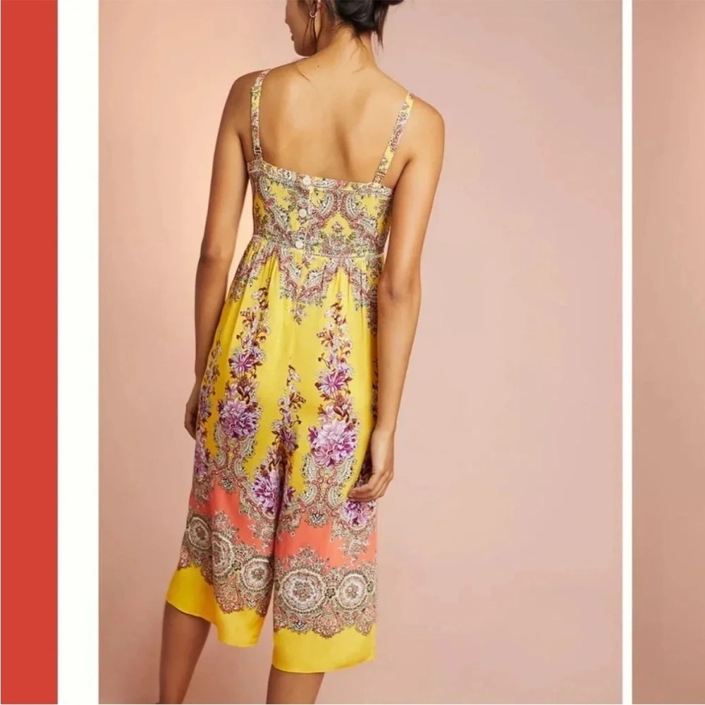Anthropologie Yellow and Pink Floral Jumpsuit - Picture 2 of 5
